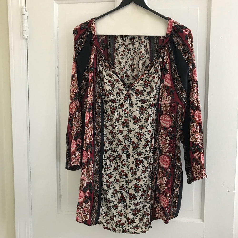 Lucky Brand 2X Peasant Top